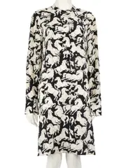 Horse Pattern Knee Length Dress