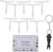 eMagTech 9pcs Guitar Radian Measurement Kit Guitar Luthier Tools Set Including Understring Radius Gague, Thread Size, Fret Fretboard, Pin Squeegee Guitar Maintenance Kit