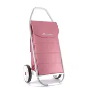 Rolser 53L 2 Wheel Folding Base Portable Shopping Cart Trolley 108.5x47cmCoral