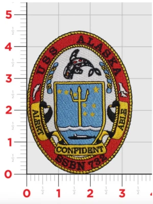 NAVY USS ALASKA SSBN-732 EMBROIDERED PATCH WITH HOOK & LOOP