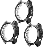 Screen Protector Case intended for Garmin Fenix 7/Fenix 7 Solar/ Fenix 7 Sapphire Solar Smartwatch Accessories TenCloud Covers Scratched Resistant Protective Cover intended for Fenix 7 (Black+Black+Black)