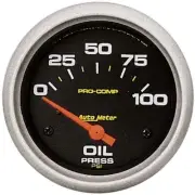 Autometer Pro-Comp 2-5/8in Oil Pressure Gauge 0-100 PSI Short Sweep Electric ...