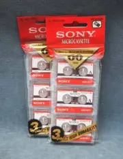 SIX SONY 3MC-60B DICTATION MICROCASSETTES, 2 PACKAGES OF 3 EACH
