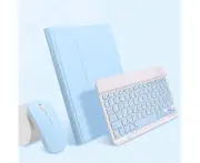 IPad Air 4 Keyboard Case with Mouse,Backlits Detachable Slim Keyboard,Flip Folio Smart Cover with Keyboard for Women - Sky Blue