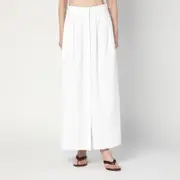 [Max Mara] Wide white gabardine skirt 38 IT White