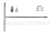 2 New 3 pc VCT Long Reach 3/8" Drive T Handle Driver 1/4" and 1/2" Adapter