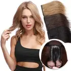 Mini Hairpiece Clip In REAL REMY Human Hair Extensions One Piece THICK Pad Wefts
