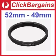52mm to 49mm Step Down Metal Camera Lens Filter Adapter Ring / Stepping 52-49 mm