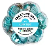 Buttons Galore Treasure Box Designer Buttons for Craft & Sewing LOW TIDE