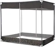 Dreamz Mosquito Net Bed Canopy-Foldable, 360° Insect Protection, Dual-Sided Entry with Three-Way Zipper for Camping Home Use(Queen, Grey)