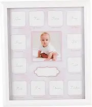Beatifufu 1 Glass First Year Photo Frame Photo Frame Wood-based Panel Growth Record Photo Frame Months Picture Frame