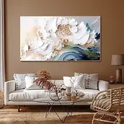 Handmade Oil Painting Canvas Wall Art Decoration Modern Abstract Thick Oil Waves Texture for Living Room Home Decor Stretched Frame Hanging Painting/Rolled Ca