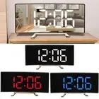 Desktop Luminous Digital Alarm Clock with Mirror Finish and LED Display