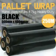 dStretch Film 500mm x 400m Pallet Wrap 25UM Hand Use Shrink BLACK/CLEAR/WHITE