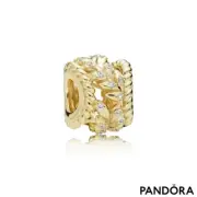 New Genuine Authentic Pandora Shine Gold Dazzling Wheat Grain Swirls 767597CZ