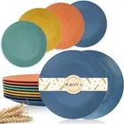 Wheat Straw Dinner Plates 10 Inch Unbreakable Set of 8 - Dishwasher & Microwa...