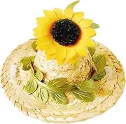 Parliky Delicate Woven Dog Hat Compact Sunflower Pet Accessory for Puppies for Photos Parties and Special Occasions Lightweight and Portable