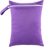 [Luxiremi] Wet Clothes Bag, Waterproof Reusable Portable Small Wet Bag, Washable Wet Bags for Swimming Camping Travel Gym Pool Beach for Storage Dry Or Wet Clothes, Purple, classic