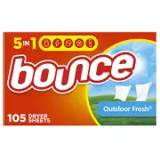 Fabric Dryer Sheets, Outdoor Fresh Scent, 105 Count