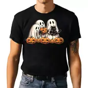 Cute Ghost Cat T-shirt - Retro Halloween Costume Tee