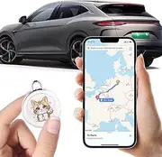 GPS Tracker for Vehicles - Real-Time Tracking Device with Global Coverage for Cars, Kids, Cats, and Dogs - No Subscription, Monthly Fees, or SIM Card Required （Cat Style）
