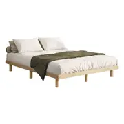 Oikiture Bed Frame King Single Wooden Bed Base Platform Solid Wood Slats