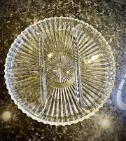 Vintage Indiana Glass Crystal Happenings Serving Platter 10" New in Box