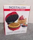 Nostalgia My Mini Red Waffle Maker 5" Cooking Surface Factory Sealed NIB