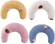 HPAMR Cat Shaped Pillow U Shape Soft Fluffy Cat Pillow Pet Pillow Cat U-Shaped Pillow for Indoor Cats and Puppies to Improve Sleep Quality Comfortable Cervical Vertebrae Protection (4 Pcs)