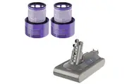 Replacement Battery and 2x Washable Pre Motor Filter for Dyson Cyclone V10/V10l/V10 Absolute/V10 Animal/206340/969352-02/SV12 Handheld Cordless Vacuum