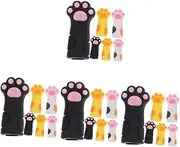 minkissy 4sets Protective Cat Paw Cuticle Nipper Cover Silicone Scissor Cap for Manicure Tools Reusable Nail Care Scissors Holder 6pcs*4