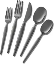 40-Piece Black Silverware Set Unique Design Stainless Steel Flatware Cutlery