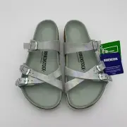 Birkenstock New w/ Box Franca Iridescent Matcha Microfiber Vegan Nar Select Size