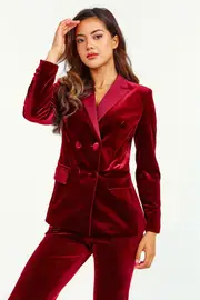 Luvforever Evara - Blood Red Velvet 2 Piece Suit 8