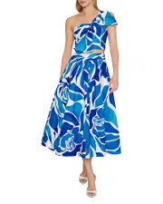 Milly Laney Floral Bow Twist Cropped Top