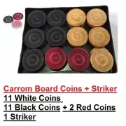 Carrom Board Coins 24 pack Box + One Striker- Carom Indian Board Coins