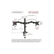 Barkan 13"-27" Dual Flat / Curved Monitor Desk Mount, Full Motion - Black