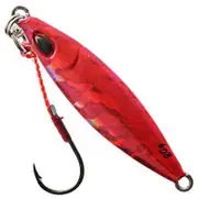15gm Storm Gomoku Black Zebra/Red Koika Jig Lure - Micro Jig Pre-Rigged With VMC Assist Hook