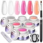 Builder Gel Nail Kit-6 Colors UV Gel Builder for Nail Extension Clear White Glit