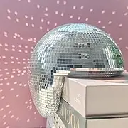 MFGDISCO Melted Disco Ball Decor,Handmade Reflective Mirror Ball,Aesthetic Shelf Decor for Bedroom, Office, Living Room,Unique Sparkling Disco Sculpture Modern Home Decor,Silver