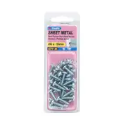 Zenith 8G x 15mm Zinc Plated Self Tapper Pan Head Sheet Metal Screws - 35 Pack