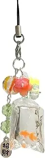 [Generic] Fish Keychain | Cute Gold Fish Key Charm,Fun Simulated Water Bag-Shaped Pendant, Water Bag Charm for Men Women