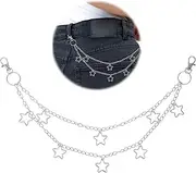 [Aeaocvo] Pants Chain, Star Jean Chain, Pocket Chain with Lobster Clasp for Pants, Fashion Body Jewelry Accessory for Women Men, 45cm/17.7 in, Zinc Alloy, Hiddenite