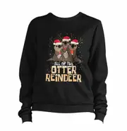 Otter Reindeer Sweater Pullover Sweatshirt CrewneckHoodie sweatshirt