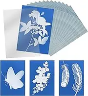 KINBOM 32pcs Cyanotype Paper, Sun Print Paper Light Sensitive Paper Photography with Acrylic Sheet for DIY Crafts Projects