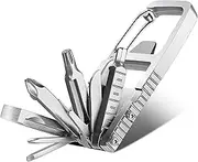 Multitool Keychain, 12 in 1 Folding Multi Tool Stainless Steel Screwdriver Bit Pocket Repair Tools Outdoor Bottle Opener, Gifts for Men