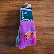 Bonds Baby Tomato Socks Pink Grey Size 2-4 (1-2 Years) Veggies