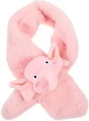 [WRITWAA] Children's Scarf Thick Plush Scarf Elephant Fur Scarf Cute Scarf Boy Ties Girl Cross Tie Collar Neck Shawl Boys Tie Kid Winter Costume Accessory Fluffy Plush Scarf Pink
