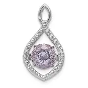 Sterling Silver Diamond u0026 Vibrant Pink Amethyst Pendant