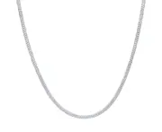 Bevilles Curb Necklace 9ct White Gold 50cm